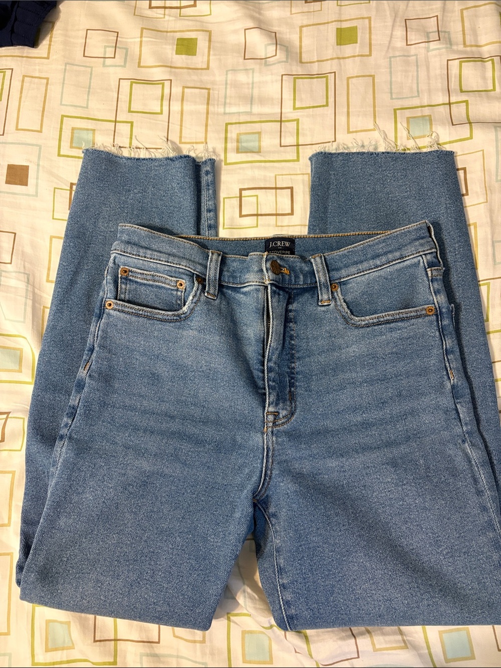 J. Crew Light Blue High-Rise Cropped Straight Jeans